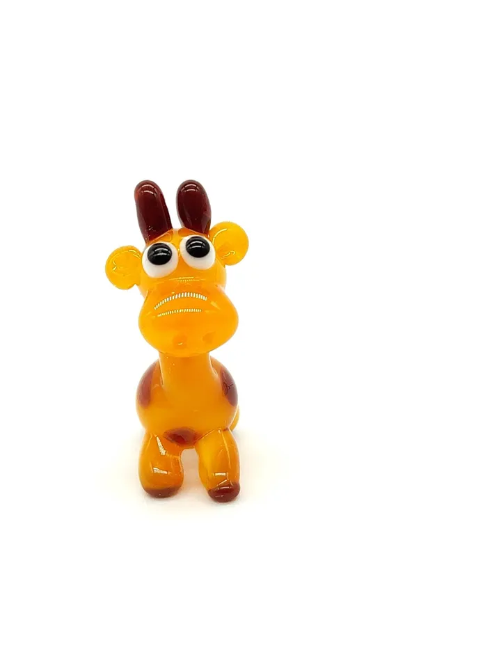 Tiny giraffe miniature, glass animal figurine, africa micro sculpture for terrarium decoration / miniature animals Glass Giraffe sculpture