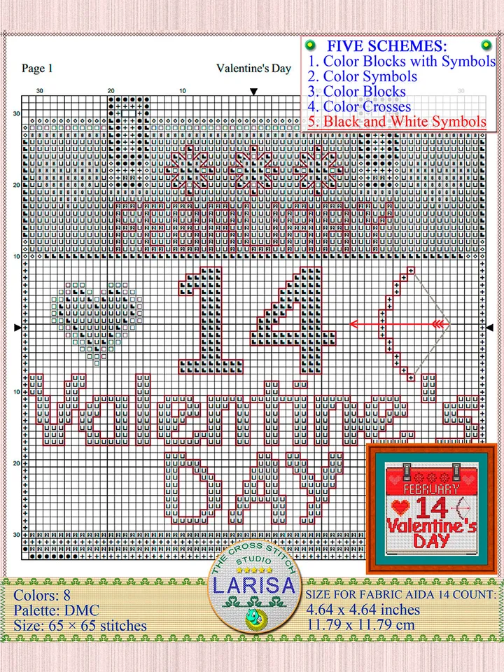 Valentine’s Day Cross Stitch Pattern | February 14