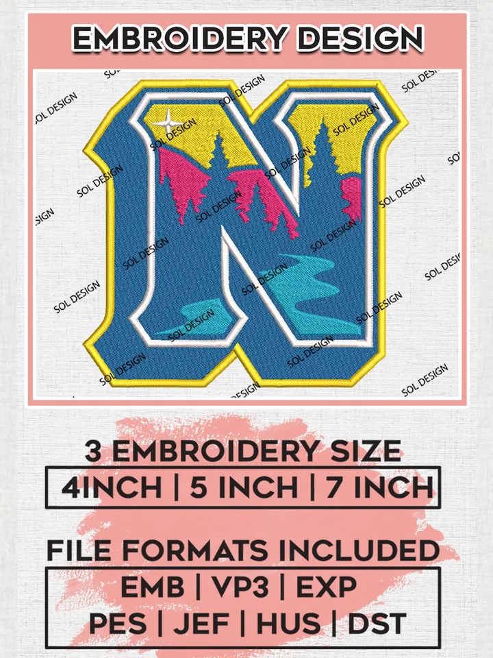 MiLB Northwest Arkansas Naturals Embroidery Design Files, MiLB Northwest Arkansas Naturals Logo, Minor League Baseball Logo Embroidery Designs, MiLB embroidery designs, Machine embroidery designs, Digital Download