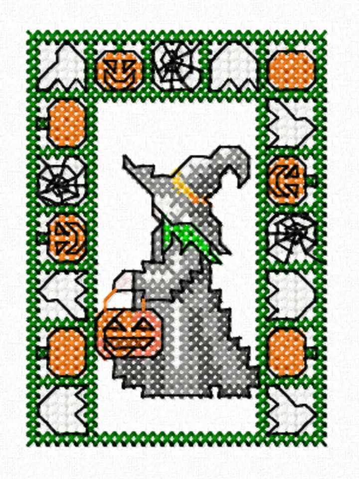 Cross Stitch Witch 4x4 Embroidery Design