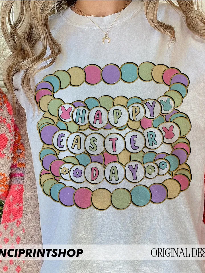Easter Day Friendship Bracelet Png, Colorful Easter png, Easter png, Retro Easter png, Glitter Easter, Happy Easter png, Easter Bunny png
