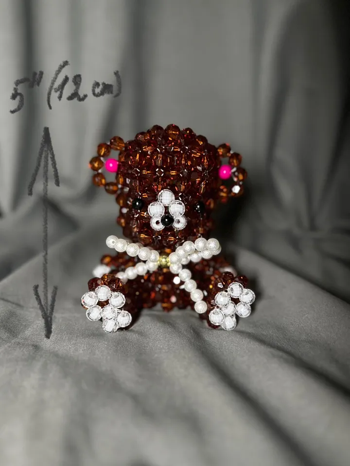 Beaded Cherry Keychain with Metal Chain – Stylish Bag or Key Accessory