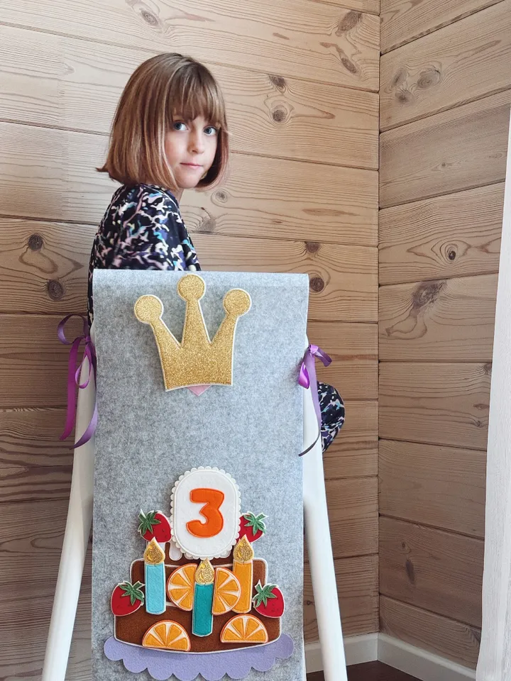 chair cover birthday.birthday cake