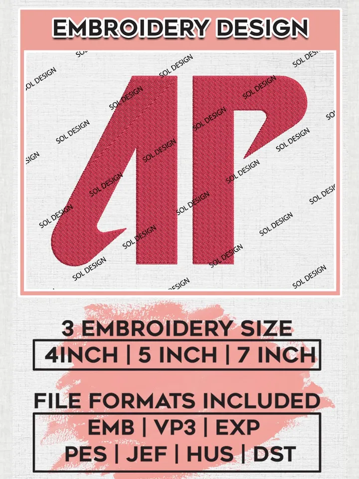 NCAA Austin Peay Governors Team Logo Machine Embroidery Design, NCAA AP Governors Team Design Design files, NCAA Team Embroidery Designs, NCAA Machine Embroidery Designs, Digital Download