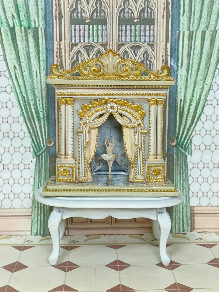 Ballet theater. dollhouse miniature. Classic puppet theater. Author's design Handmade. 1:12. Theater for a dollhouse.