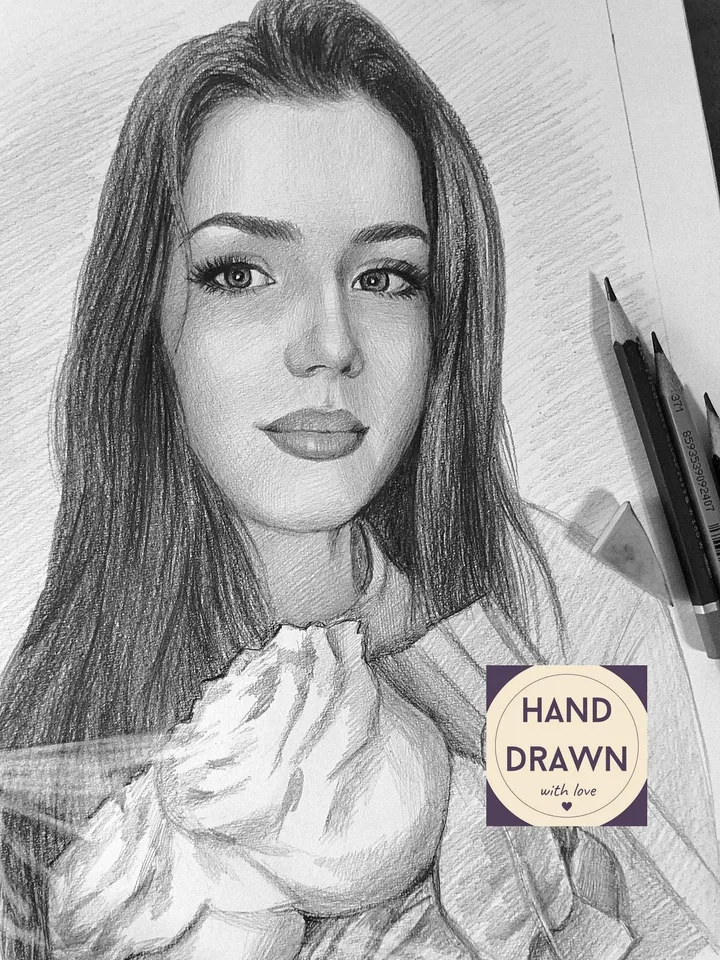 Couple pencil portrait from photo | Graphite pencil handmade portrait | Hand drawn custom portrait to order | Digital download available