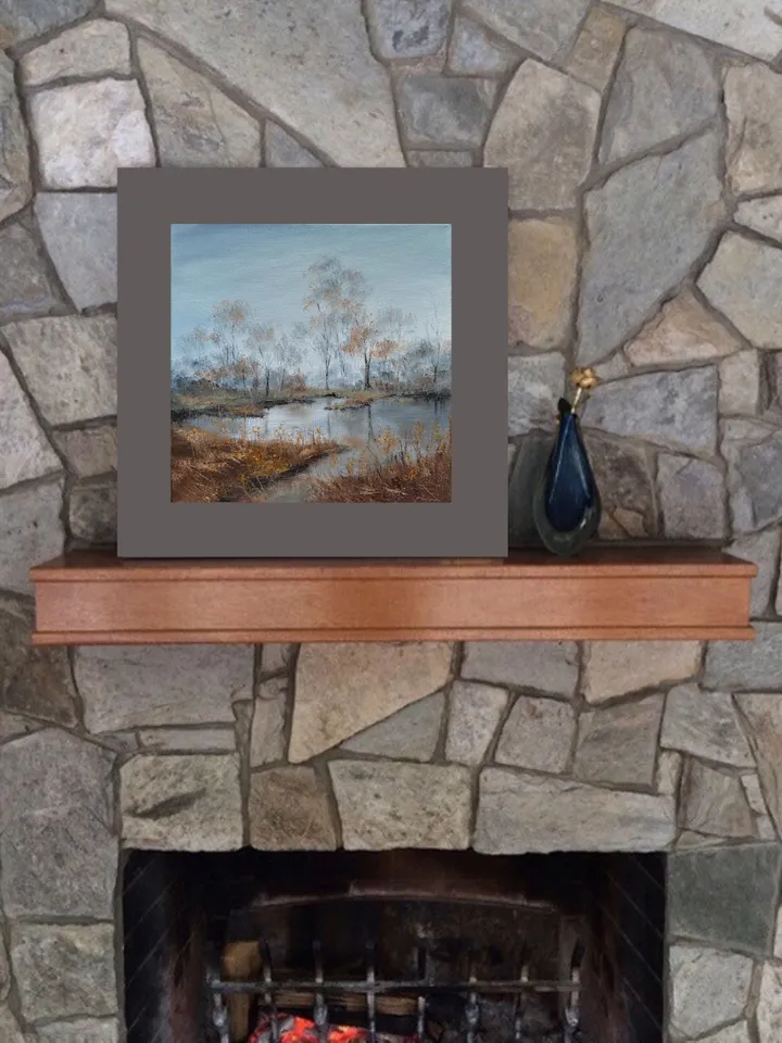 Landscape Oil Painting Original Forest Artwork River Landscape