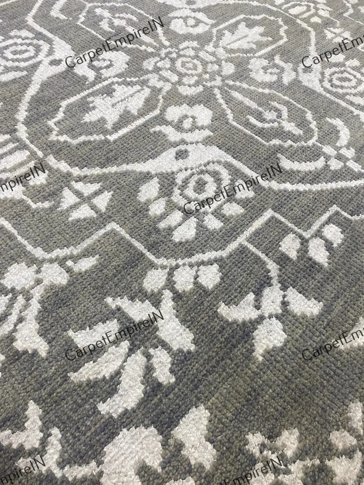 Gray Modern Oushak, Hand Knotted Rug 4x6,5x8,6x9,8x10,9x12,10x14, Handmade Rugs for Living Room - Antique Geometrical rug,ready to ship rug.