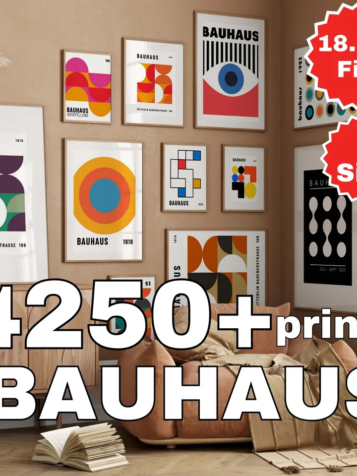 4250+ Bauhaus Printable Poster Bundle Mid Century Modern Abstract Geometric Wall Art Set Minimalist Digital Download Home Decor Pack