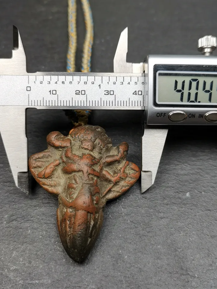 Gandhanra Old Tibetan Tsa Tsa Statue, Vajrakilaya Phurba Amulet Pendant,Buddhist Protector Deity,50 Years Old