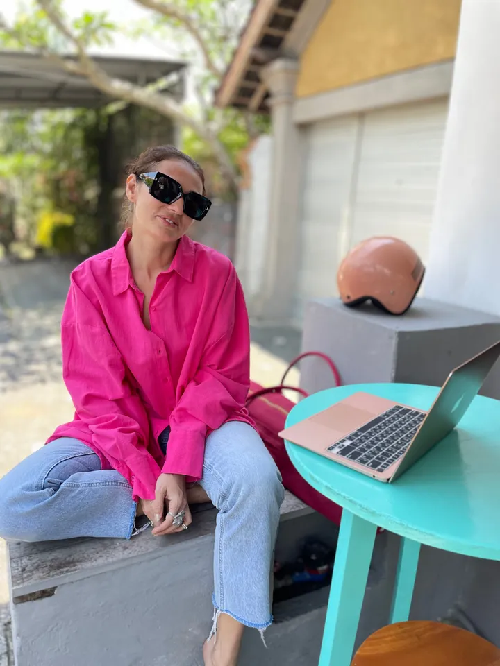 Pure linen oversize fuschia shirt / soft linen summer bikini cover up  maldi shirt / classy shirt comfy resort wear  / comfy women wear