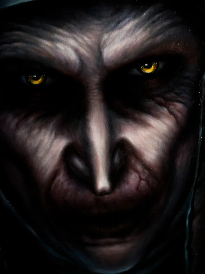 Oil painting The Nun Demon Nun