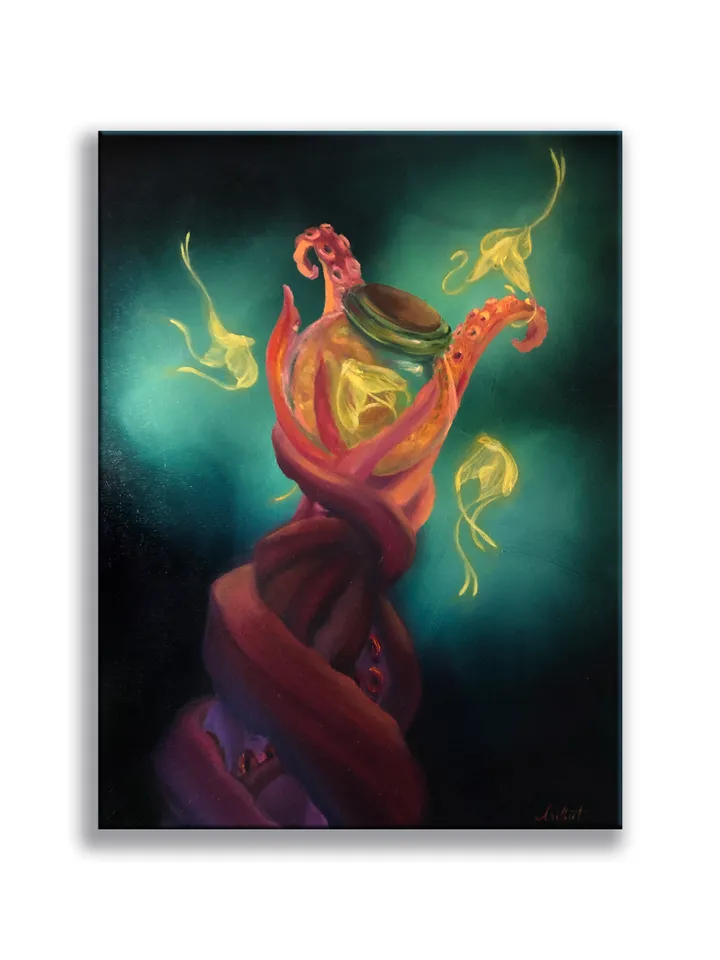Butterflies painting Octopus artwork