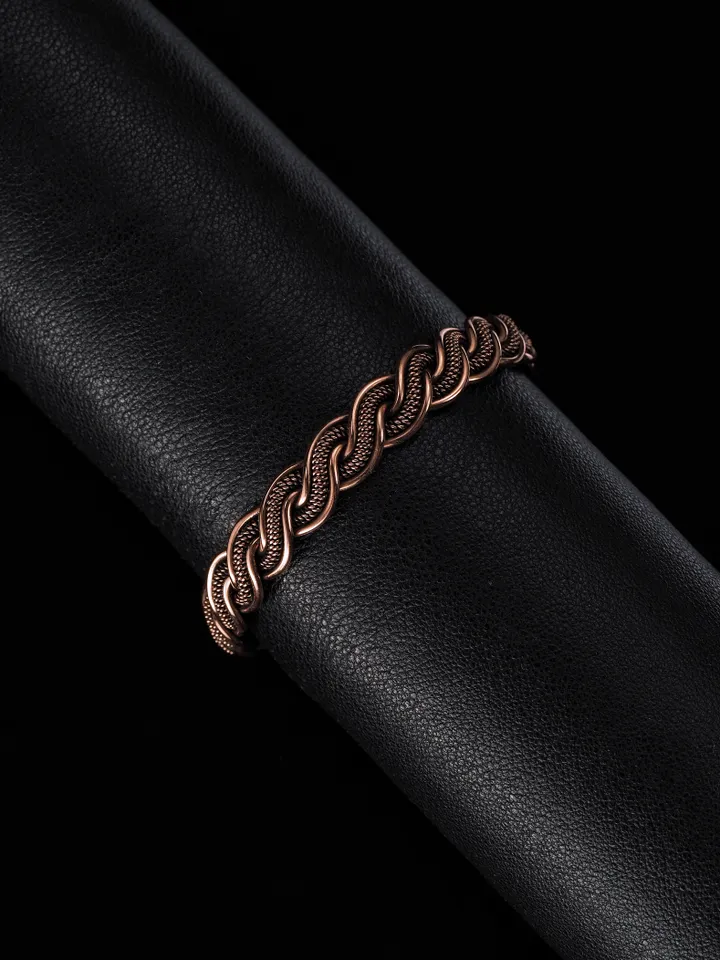Woven copper wire bracelet Antique style handcrafted copper jewelry Unique gift