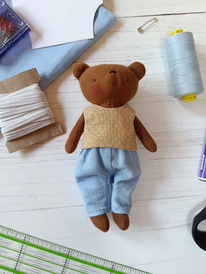 Mini Teddy Bears Sewing Pattern & Tutorial - DIY Family of Bears, Soft Mini Toys, Clothes Pattern For Bear, 6 Inches Bear, Mini Bear, Baby Bear, Pocket Teddy Bear