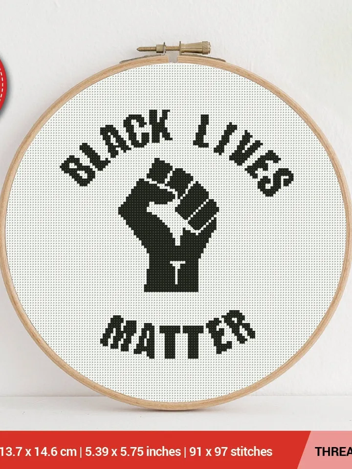 Black lives Matter, BLM Cross stitch pattern | Embroidery Pattern | Instant Download | Embroidery Designs