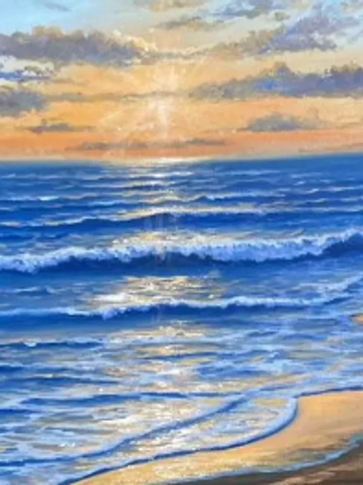 Painting on canvas “Sunset”, oil, size 30x40 cm