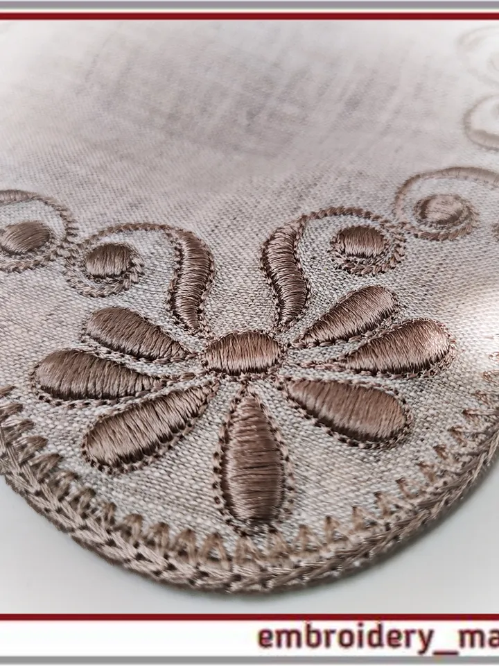 Flowers monochrome set of 5 elements Machine Embroidery Designs