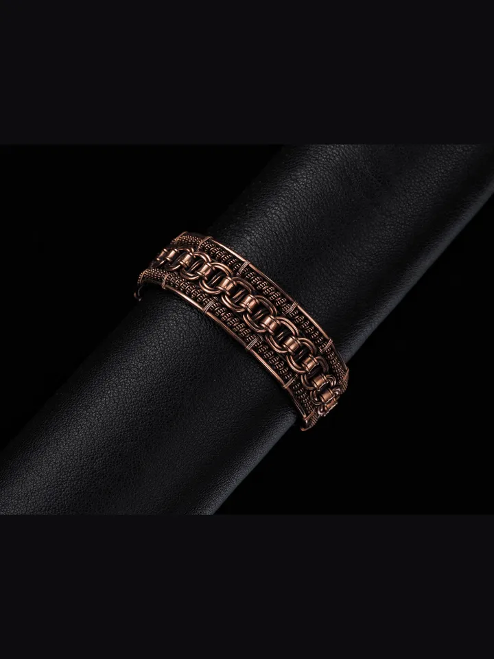 Woven copper wire bracelet Antique style handcrafted copper jewelry Unique gift