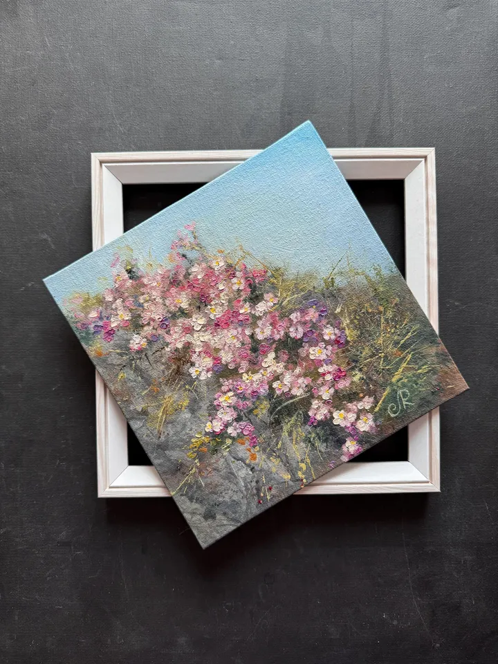 Flowers Original Painting Meadow Painting Flowers Oil Wall Art Floral Artwork
