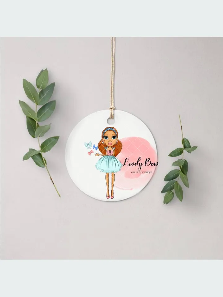 Wonderful Bow Hair Accessories Premade Logo, Small Business Logo, Girl Character Logo, Cartoon Logo, Crafter Logo, Handmade Bow Logo Design