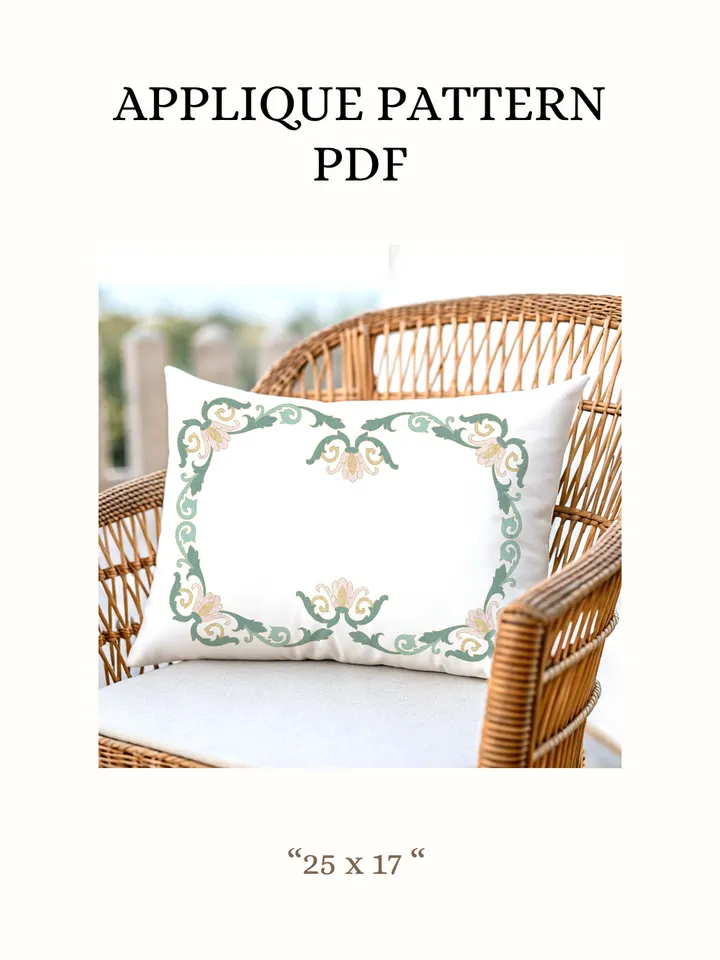 Pattern applique for a pillow with an ornament PDF