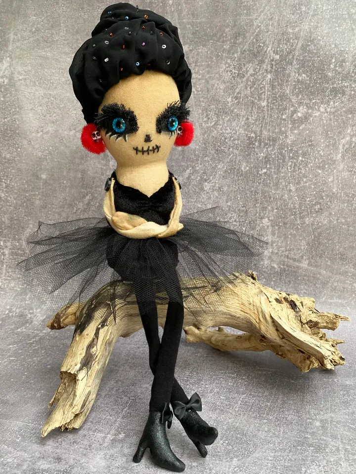 Scary doll for macabre decor . Weird gifts . Cute creepy doll . Halloween doll .