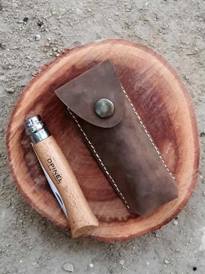 Leather Case for Opinel 7 8 9 10 knife, Knife Sheath for Opinel or similar folding knife, PDF leather sheath Belt Pouch holster PATTERN easy