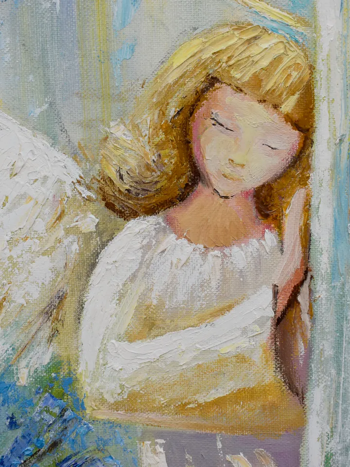 Angel oil Painting Original Art Fairytale Artwork | Butterflyes Art Angel Wings wall art