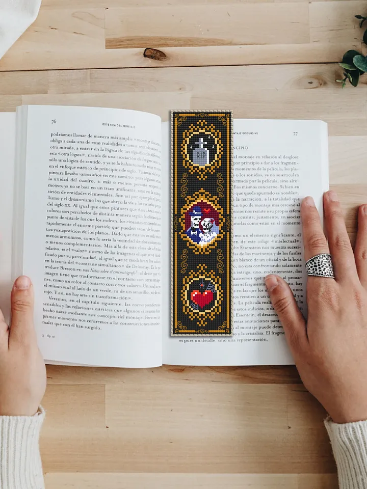 Gothic bookmark cross stitch pattern PDF download Gothic cross stitch chart, Goth wedding as Skeleton couple, Gothic heart #B131