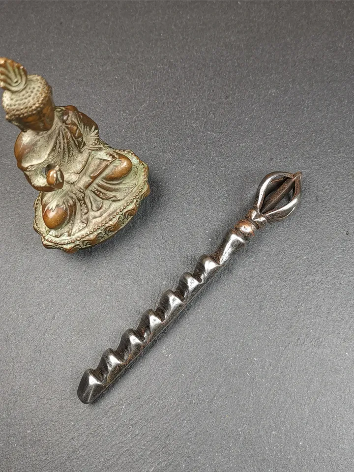 Gandhanra Antique Tibetan Amulet Ritual,Tibetan Ladder of Heaven, Made of Cold Iron, 5.3" Length