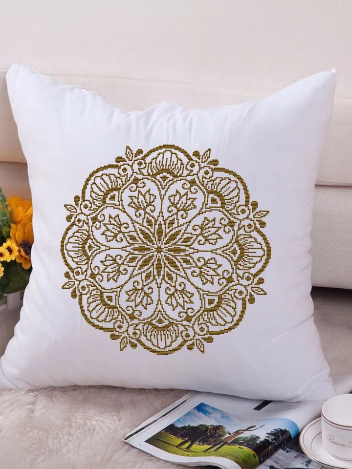 Flower mandala cross stitch pattern download PDF Floral mandala digital Beginner stitch Monochrome cross stitch Modern xstitch chart #M168