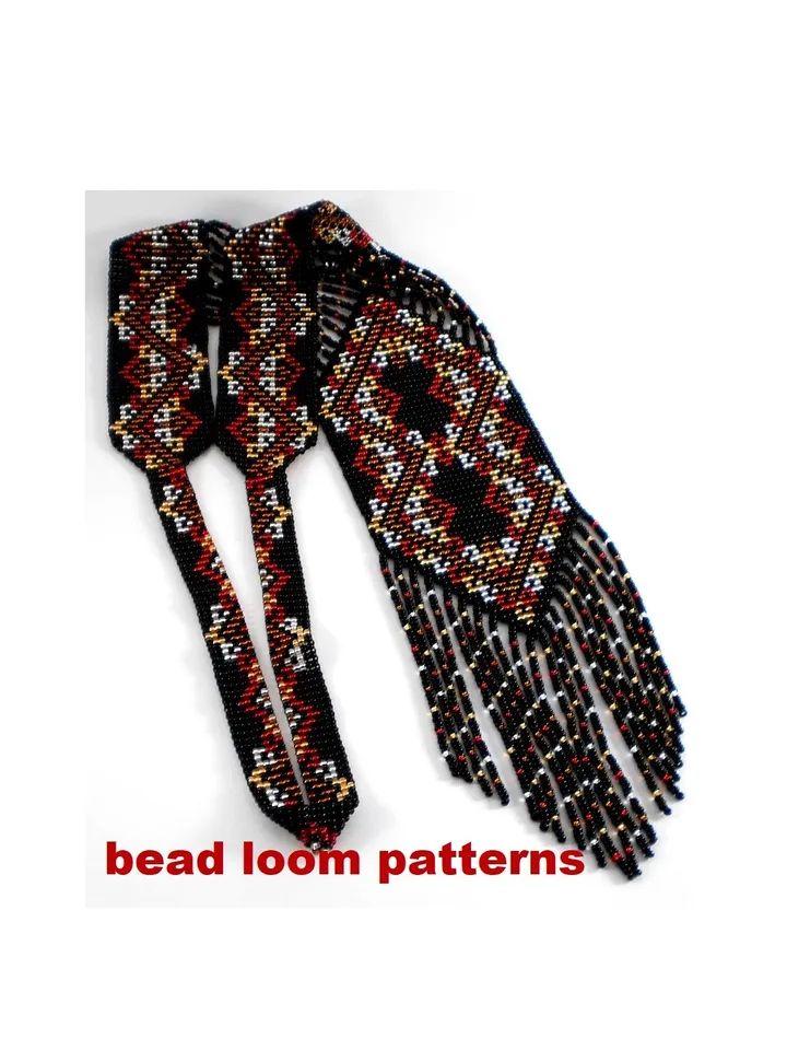 Bead loom patterns, schemes for a Gerdan-Split-Loom Necklace, Beading Loom only Pattern, Instant Download, PDF