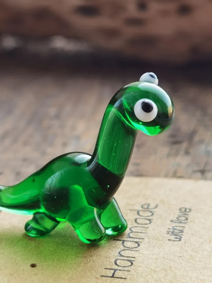 DINOSAUR ORNAMENTS Dinosaur figurine Glass dinosaur decor Miniature Dinosaur gift Dino figurine Glass figurines Tiny glass animals Terrarium