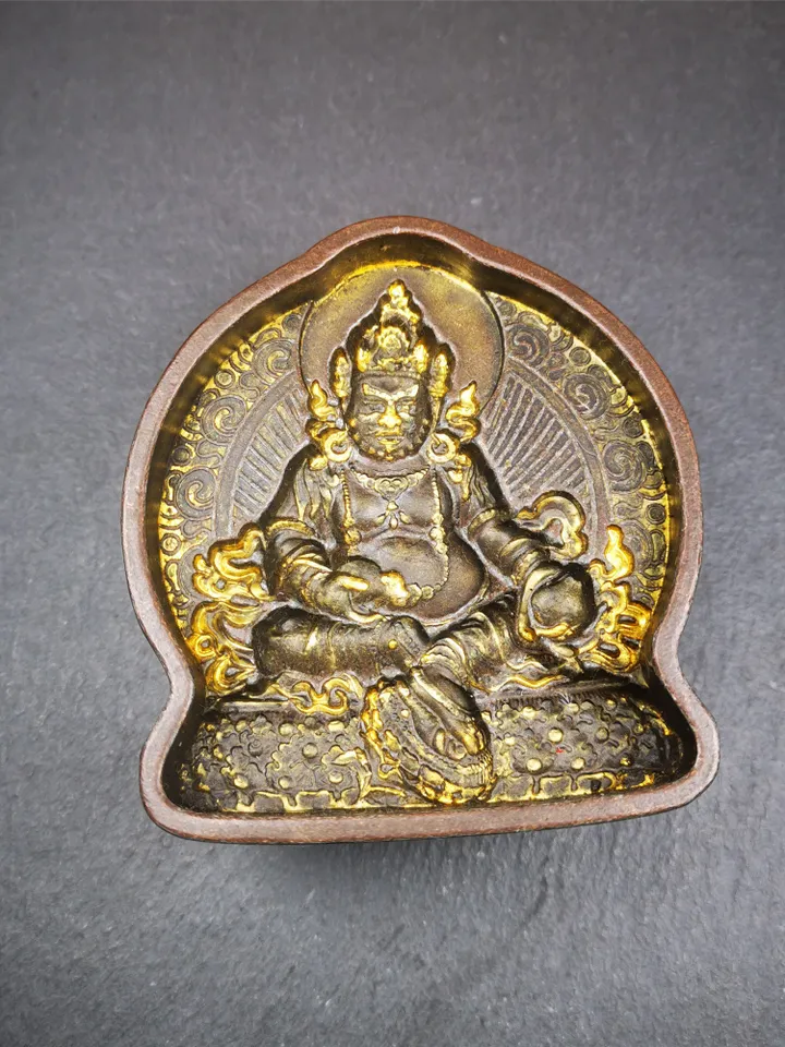 Gandhanra Handmade Tibetan Buddha Statue Tsa Tsa Mold,Yelllow Jambhala,Copper Mould For Making Clay Buddha Statue,Tsha Tsha