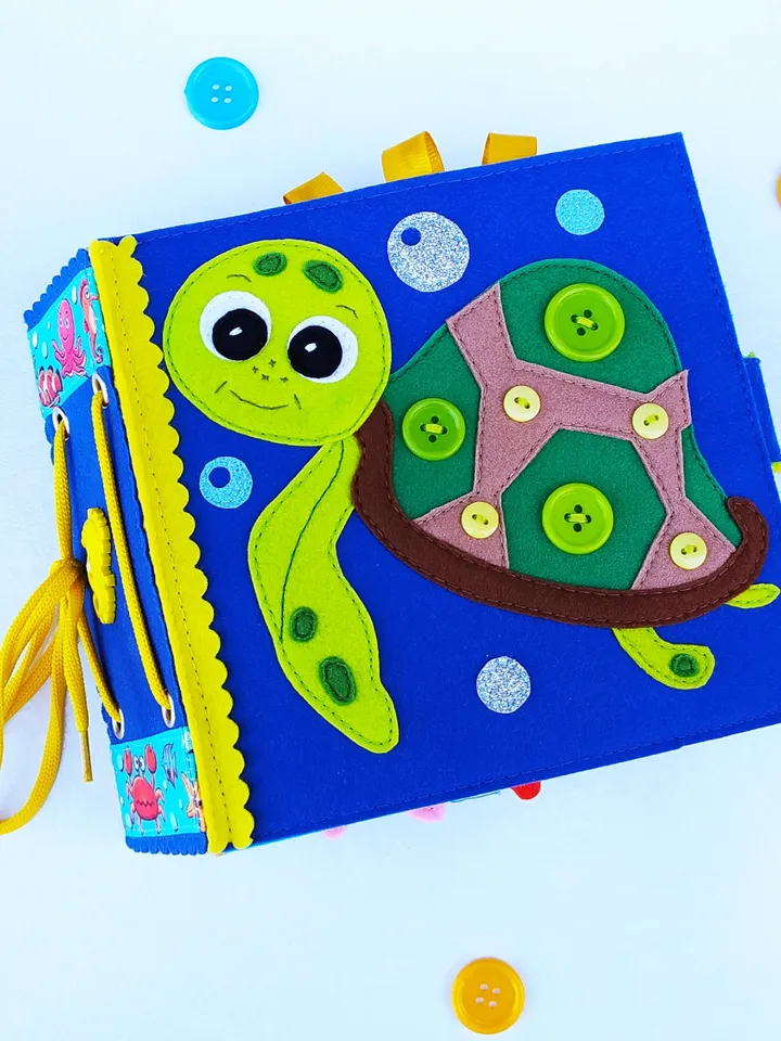 Sea Animals Quiet book Pattern PDF, Felt book pattern, Soft sensory book template, Quiet book sewing ideas for kids 2, 3, 4 year old