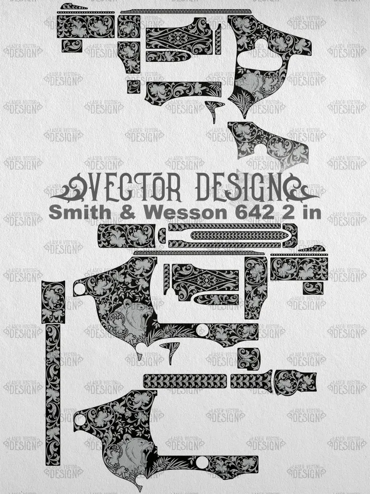 VECTOR DESIGN Smith & Wesson 642 2 in Bear and Scrolls