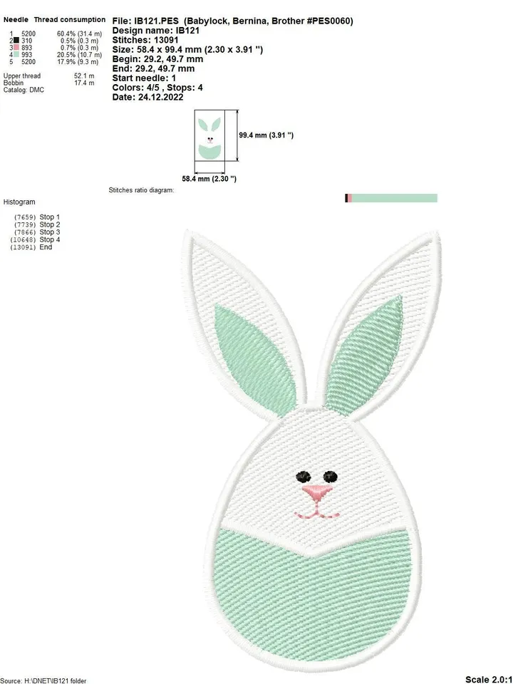 Free Standling Lace Machine Embroidery Design Easter Bunny Egg FSL Pattern Digital embroidery design