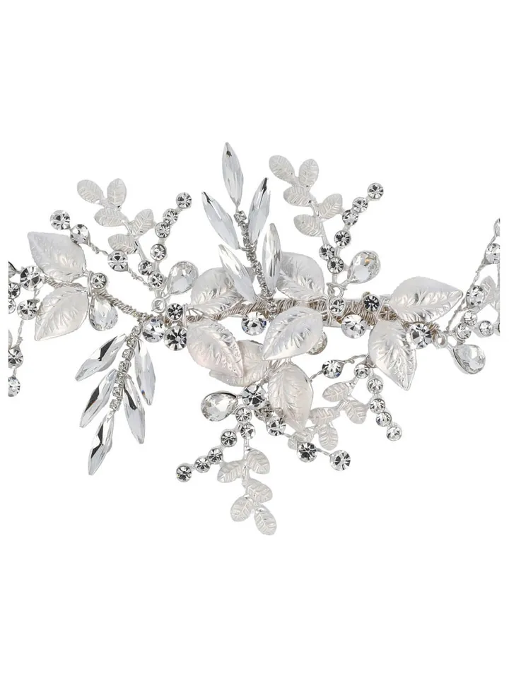 Leaf Boho Wedding Headband, Bridal hair Accessories, Wedding hair jewelry, Swarovski crystal gold tiara, Bridal crown, Flower Headpiece