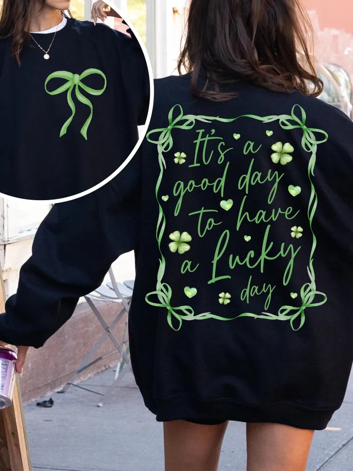 It's a Good Day to Have a Lucky Day PNG, St Patricks Day, St Patricks day png Coquette Png, Retro St.Patricks png, St Patricks Png,Lucky png