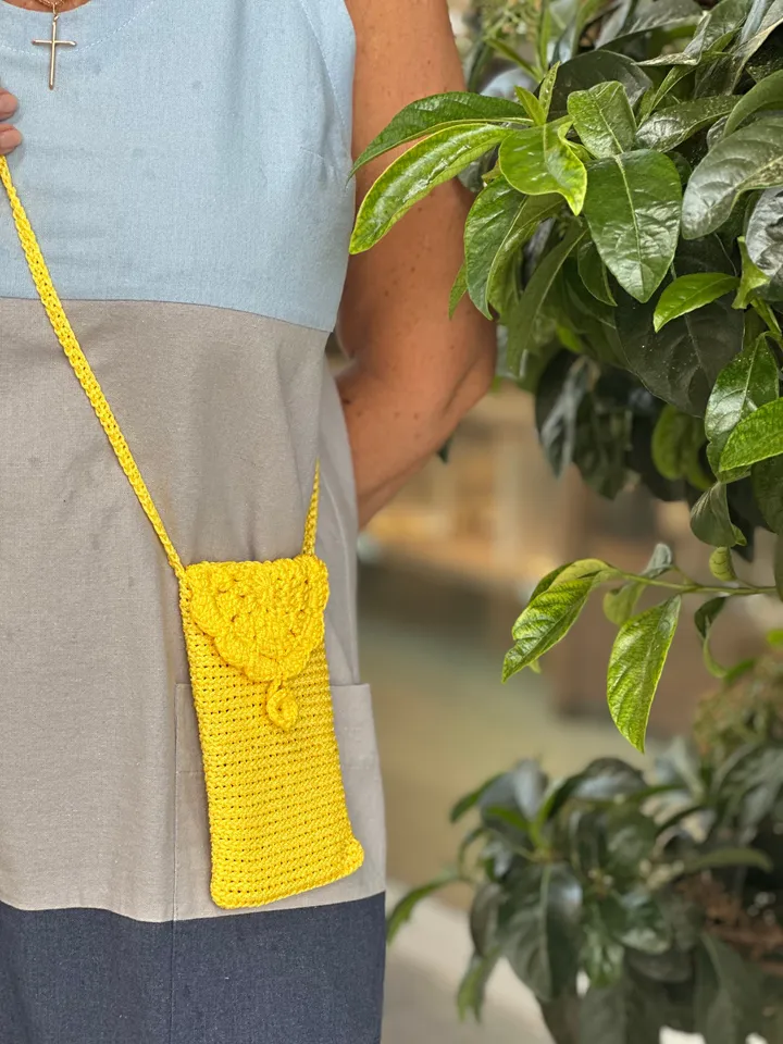 Crochet crossbody bag pattern, cell phone pouch, crochet mini purse, mobile phone case, summer shoulder messenger bag, DIY