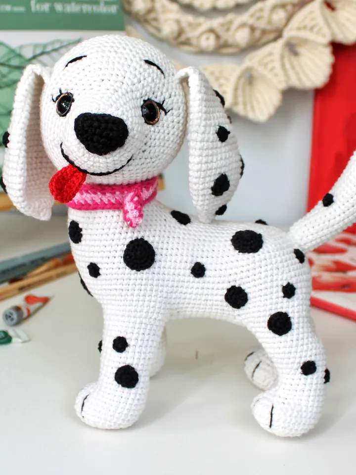 Dalmatian Dog Crochet Pattern In English Realistic Puppy