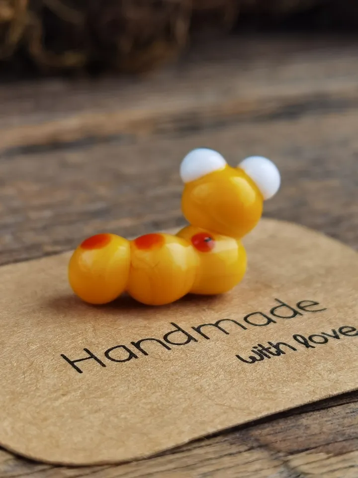 TINY GLASS ANIMALS Caterpillar figurine Miniature caterpillar Glass caterpillar aquarium decoration miniature animals glass figurines Worm