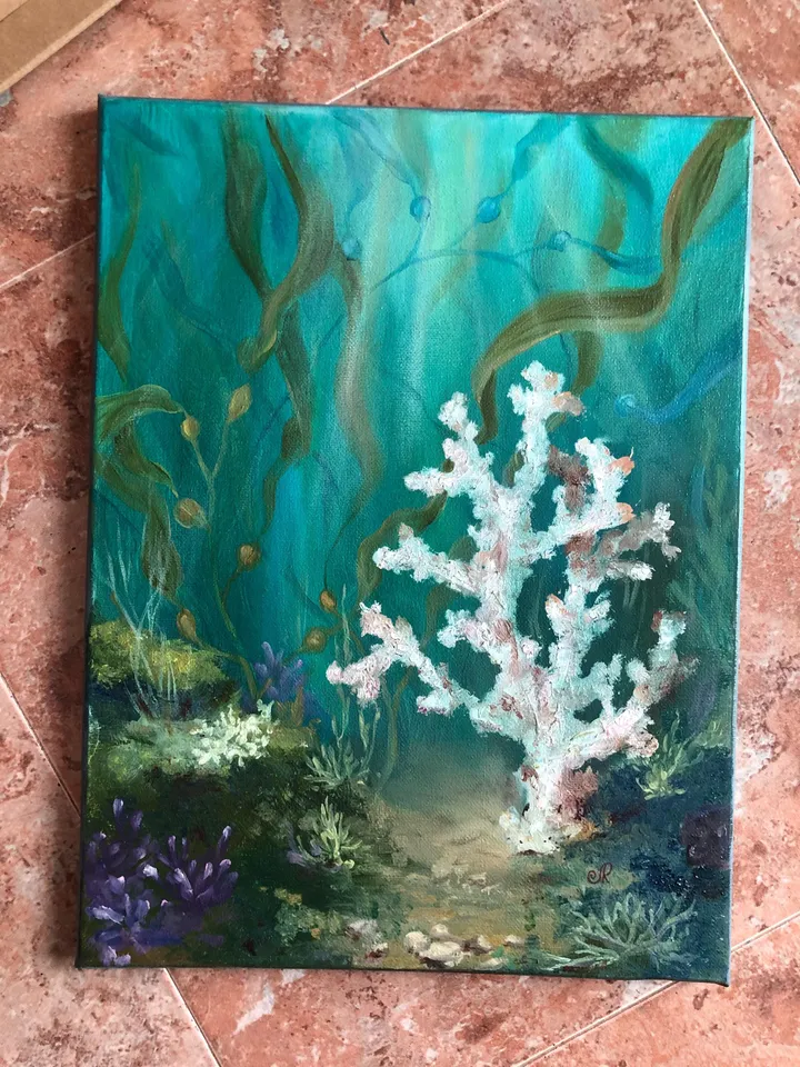 Coral Reef Painting Underwater Art Sea Life Original Painting Ocean Wall Art