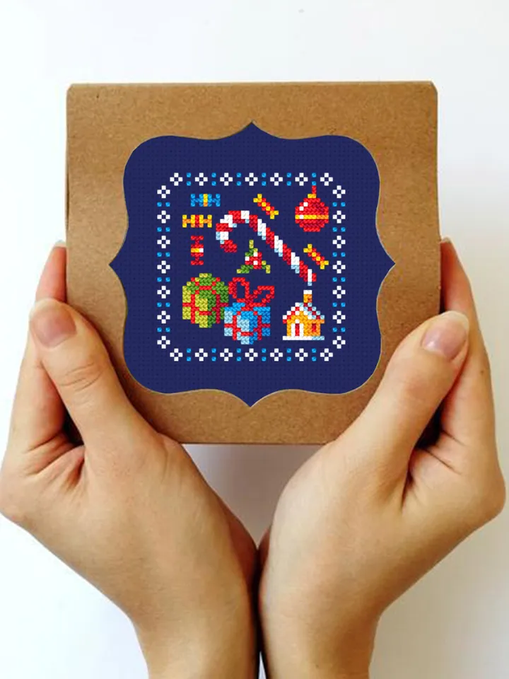 Mini Christmas cross stitch pattern download PDF Winter holiday embroidery PDF Small cross stitch chart DIY Christmas gifts Tiny pattern #N1