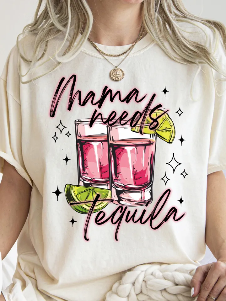 Mama Needs a Tequila PNG-Funny Sublimation Digital Design Download-margarita png, adult humor png, tequila png, png for moms, funny mama png