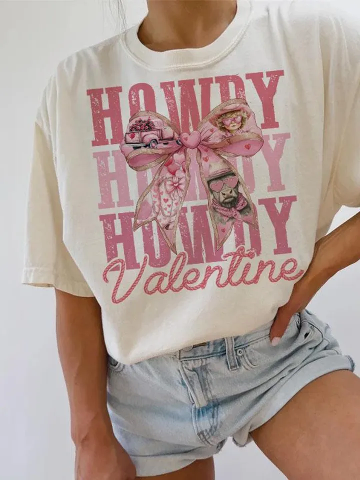 Coquette Bow Howdy Valentine Png, Western Valentines Png, Valentine Hearts Png, Pink, Glitter, Cowboy Cupid Png, Love Png, Retro Valentines