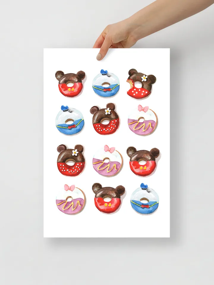 Donut Art Print, Watercolor Painting, Gift For Child,Children Room Print, Candy Sweet, Donut Shop,Cute Donut Wall Art, Children Room Print
