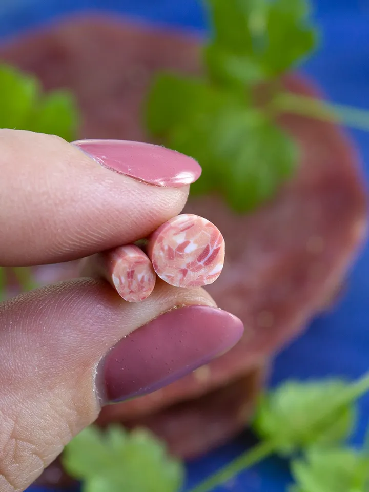 TUTORIAL Miniature turkey dry salami with polymer clay