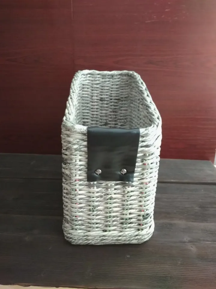 Desktop organizer for magazines Magazine basket Home office organizer Basket for Newspapers Mail storage Paper Storage
